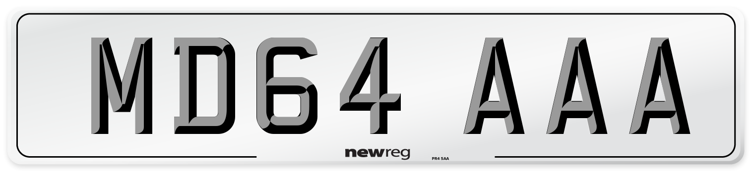 MD64 AAA Number Plate from New Reg